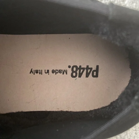P448 bubble Genuine shearling slip on sneakerin black